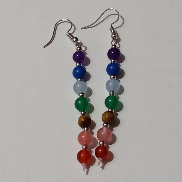 Glass chakra earings - Picture 2 of 5